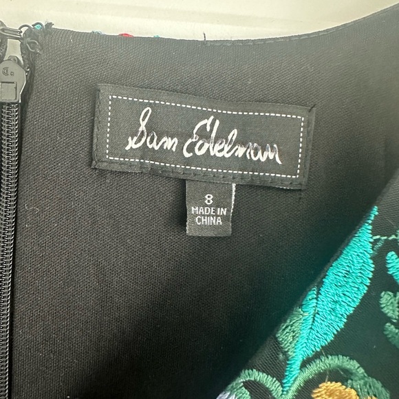 Sam Edelman Puff-Sleeve Mesh Embroidered Dress - Picture 9 of 10